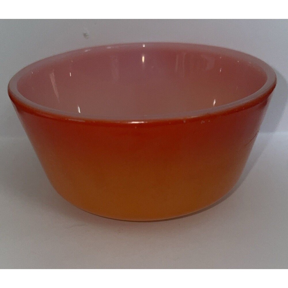 Vintage Anchor Hocking Fire-King Orange 6 Oz Chili Custard Bowl Oven Proof